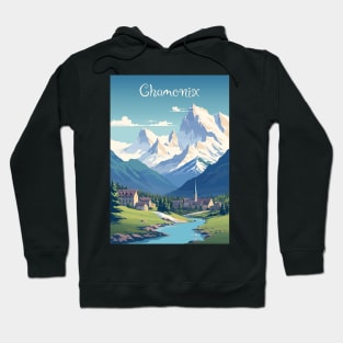 Chamonix, Mont Blan, Ski Poster Hoodie